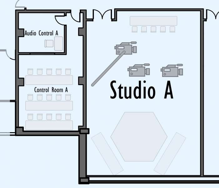 Floorplan of Studio A for SCM building