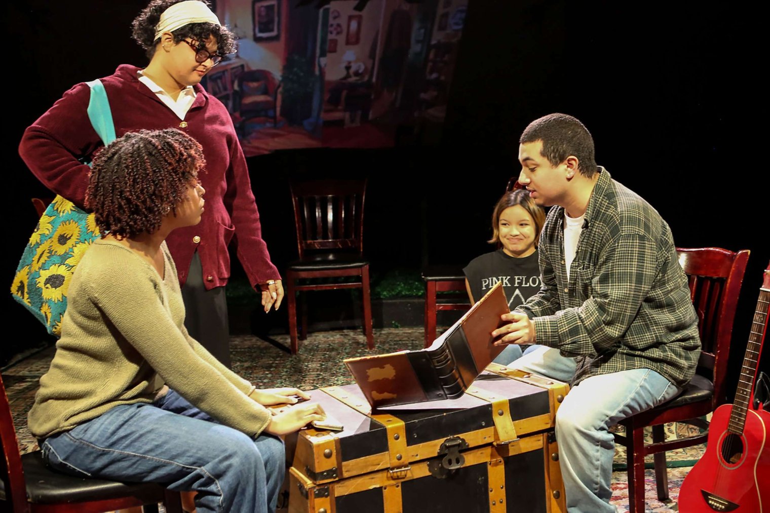 Students Asia Nichols, Brendaliz Gonzalez, Rosie Cabelin and Elijah N. Maldonado perform in The Quilt Keepers. (Photo courtesy of Julie Lemberger.) Vibrant Theater Scene in the Garden State