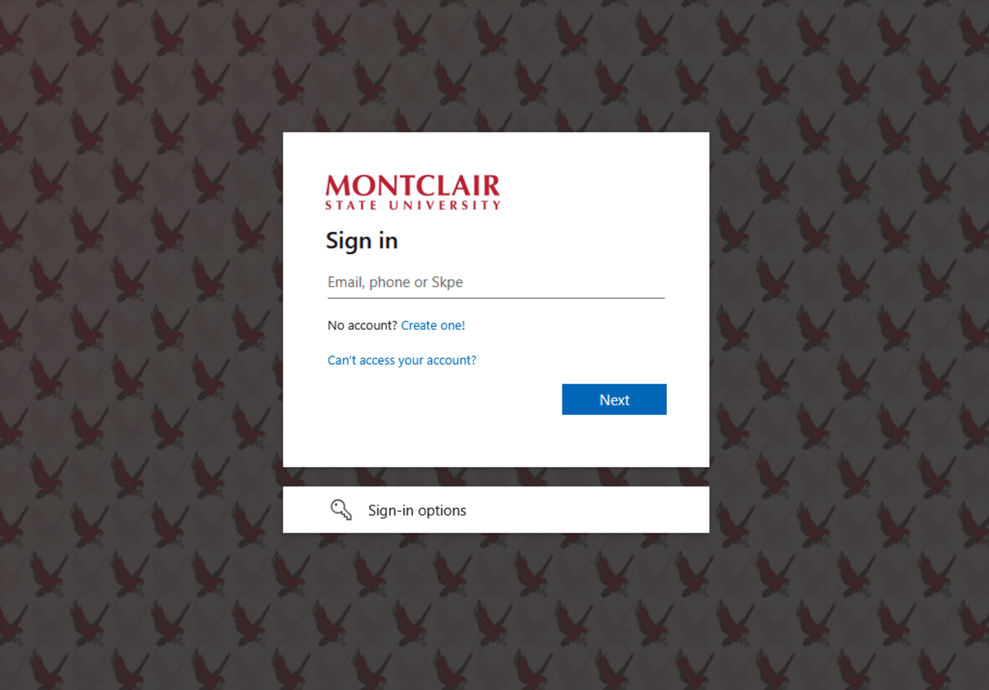 Screenshot of fake login page related to All Montclair phish