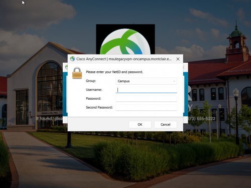 desktop login screen with vpn fields displayed