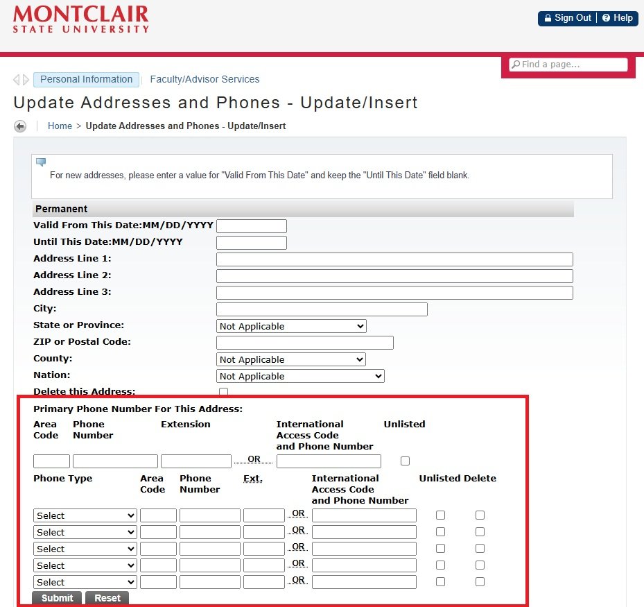 A screenshot of the NEST portal highlighting the phone number input area.