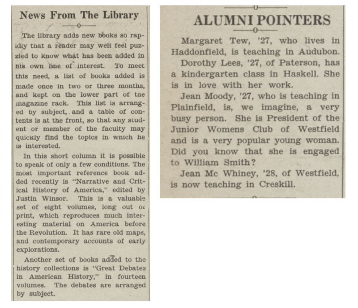 newspaper clippings