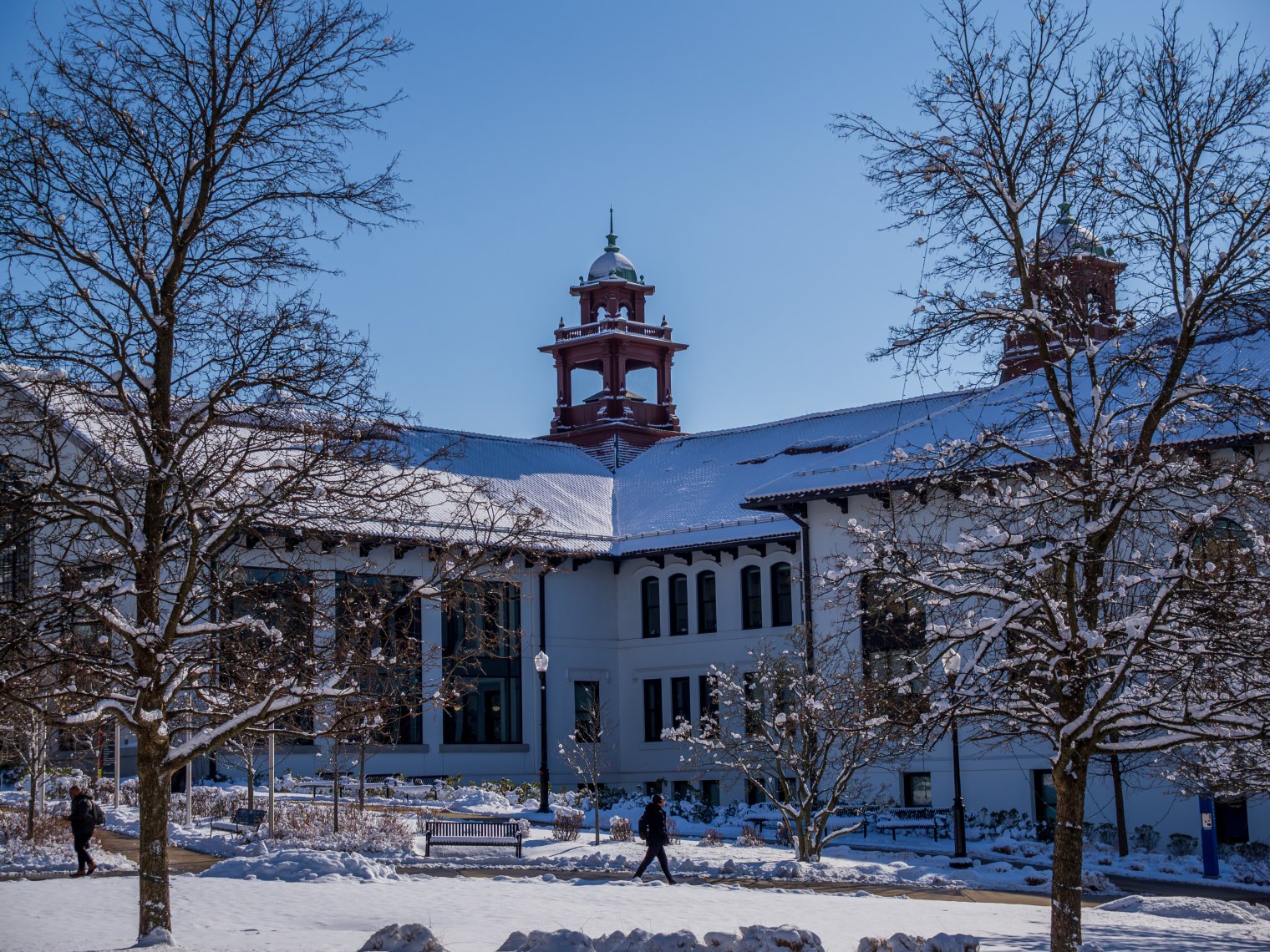 Cole Hall surrounded by snow