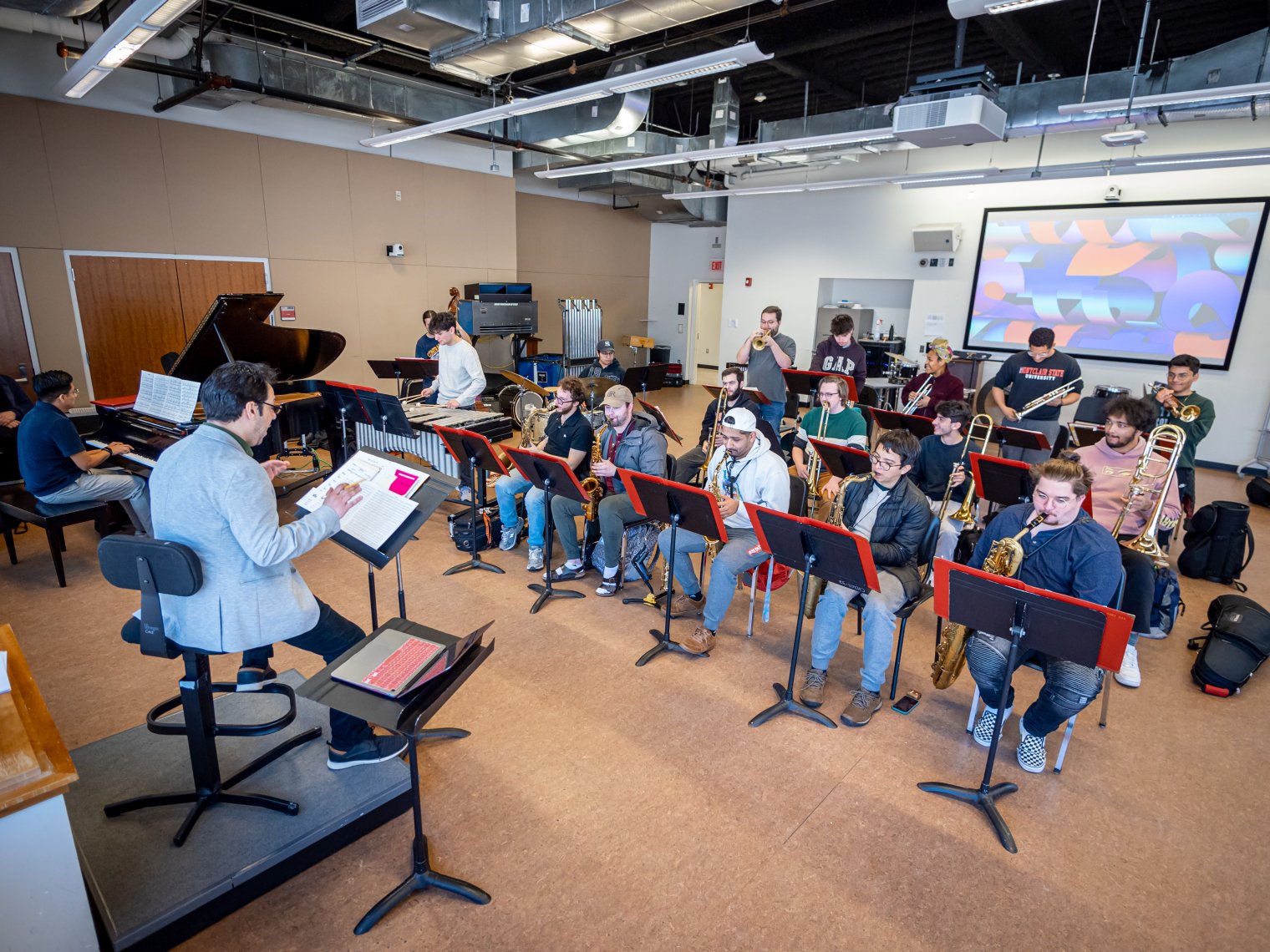 Jazz Ensemble rehearsal at the Cali School in Chapin Hall