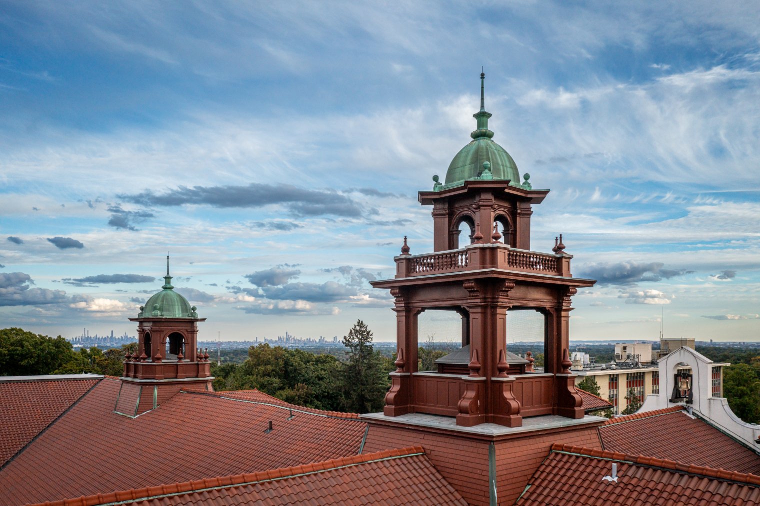 cole hall bell tower close up