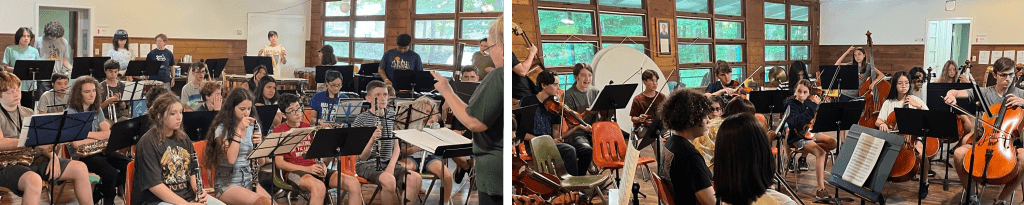 Band and Orchestra rehearsing