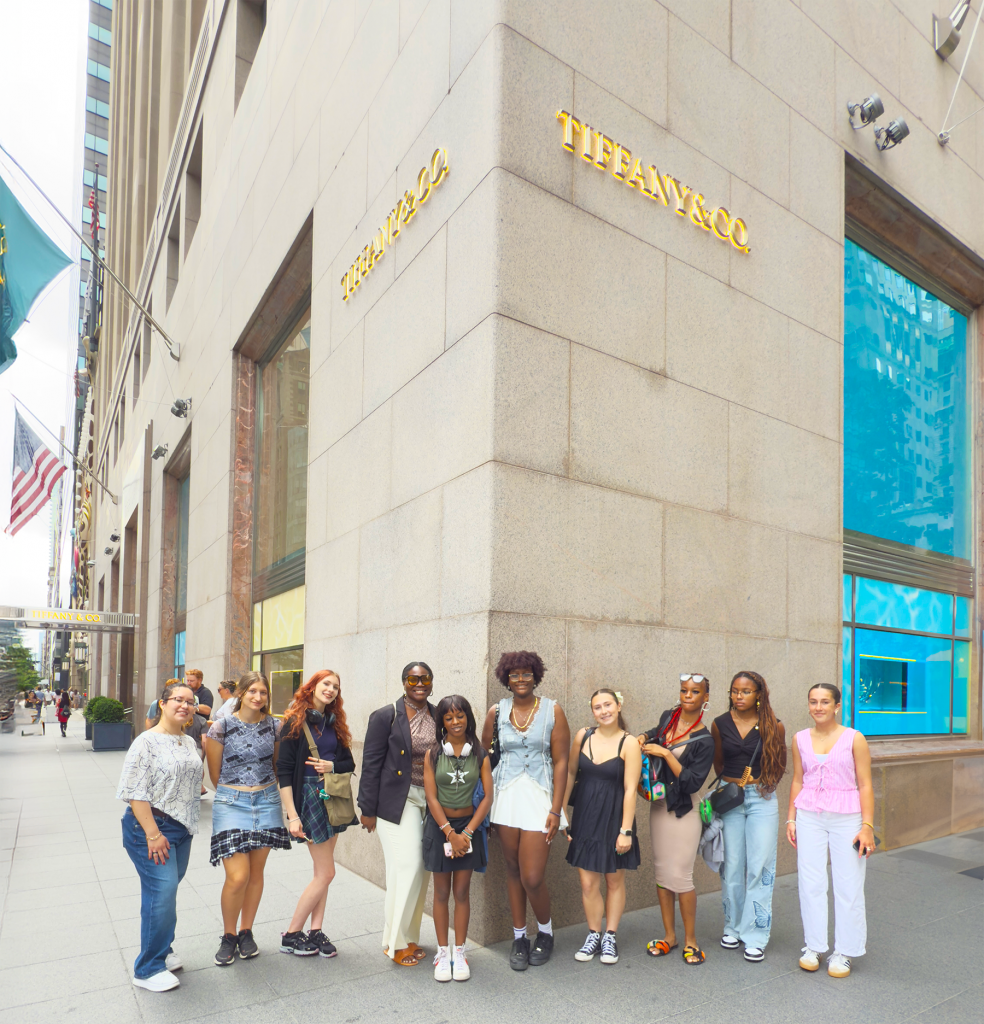 Fashion Pre-College Students in front of Tiffany in NYC