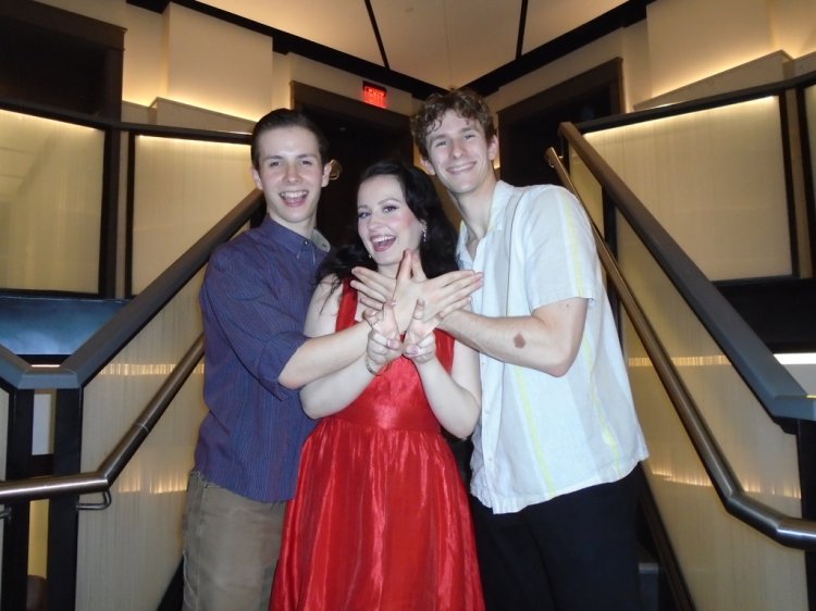 Caroline Lynch Desmarais with John Kearney (’27) and Chase Fontenot (’23). They performed in 42nd Street at The Lexington Theatre Company together in the summer of 2025. Caroline and Chase were the Co-Dance Captains.