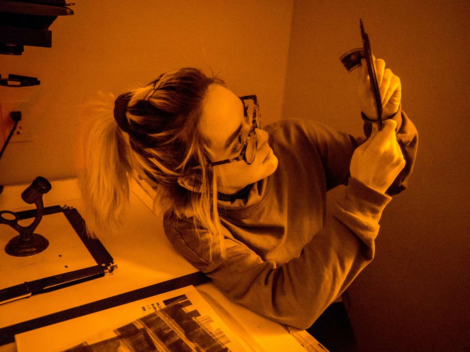 Student working in the Photography Studio