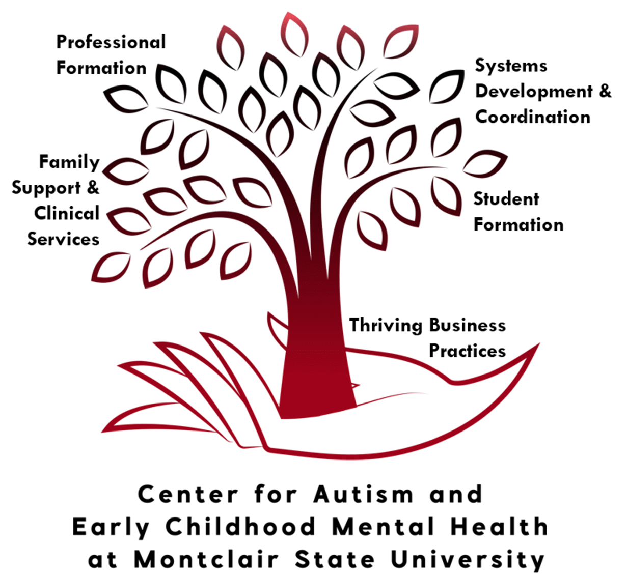 Logo with tree in the center 