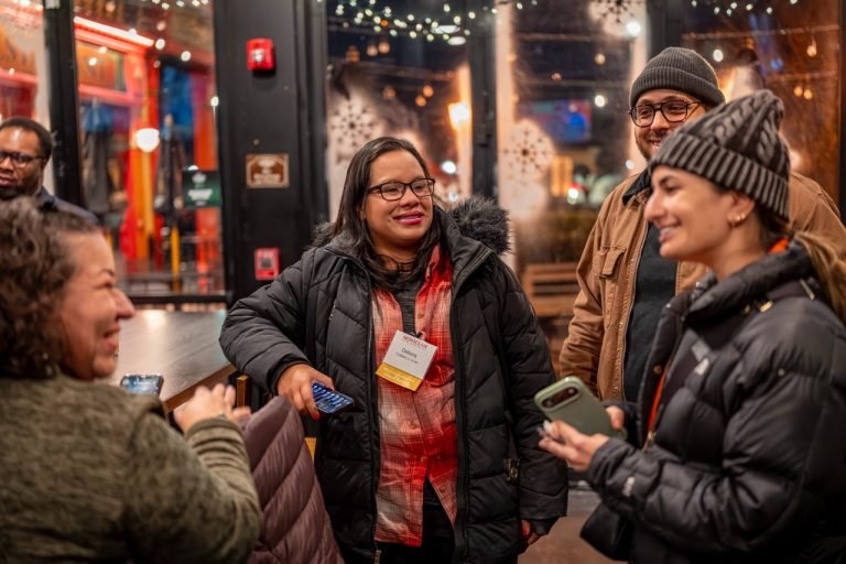 affinity group members at a holiday celebration