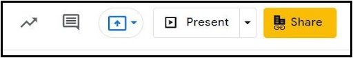 Google Slide Present button