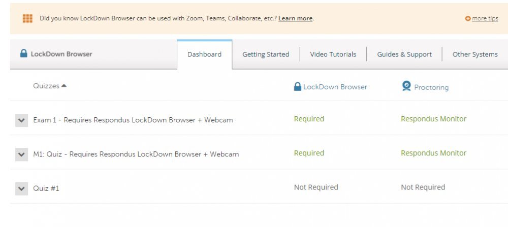 lockdown browser dashboard