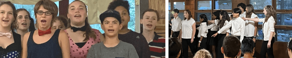 Music Theater rehearsal at Stokes music camp
