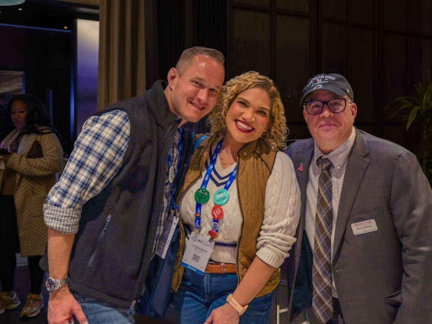 Ray Vikete and Cassandra DeVita ’24 with Dean Alfonso. DeVita is the Director of Choirs at Branchburg Central Middle School.