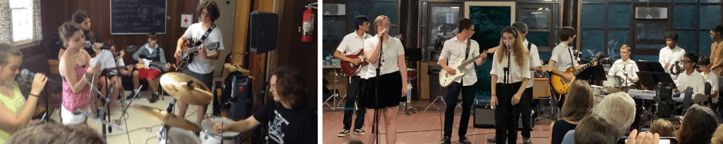 Rock Band rehearsing at Stokes music camp
