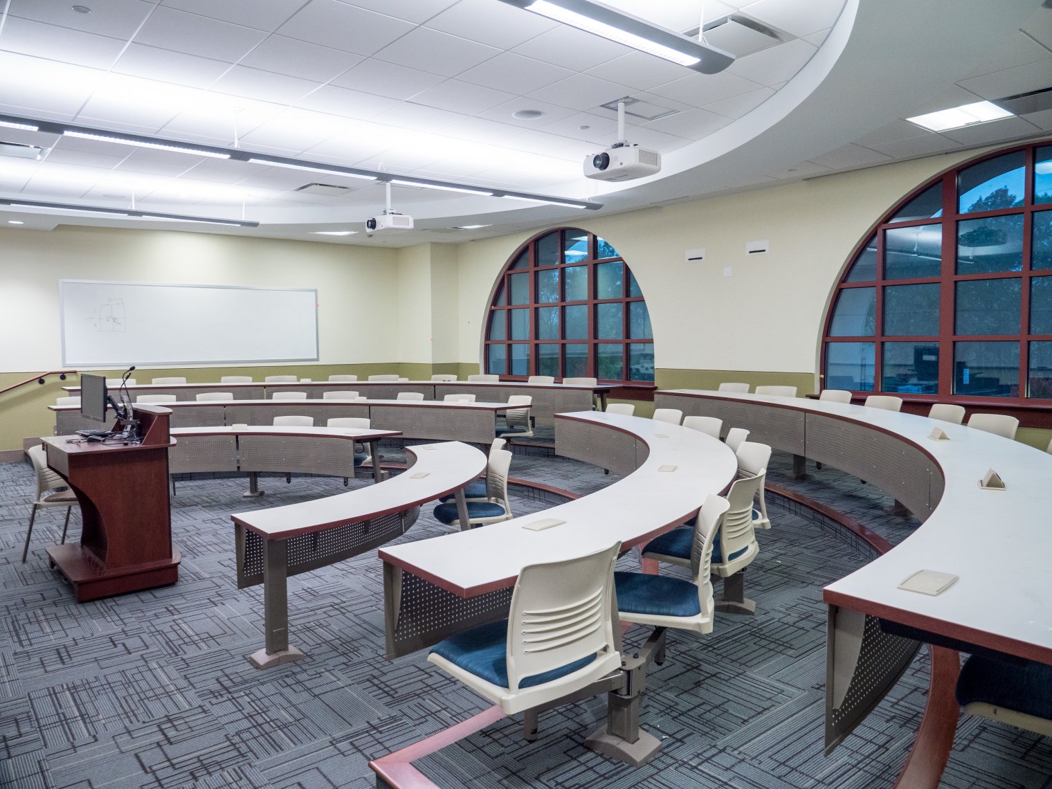 An empty classroom in SBUS