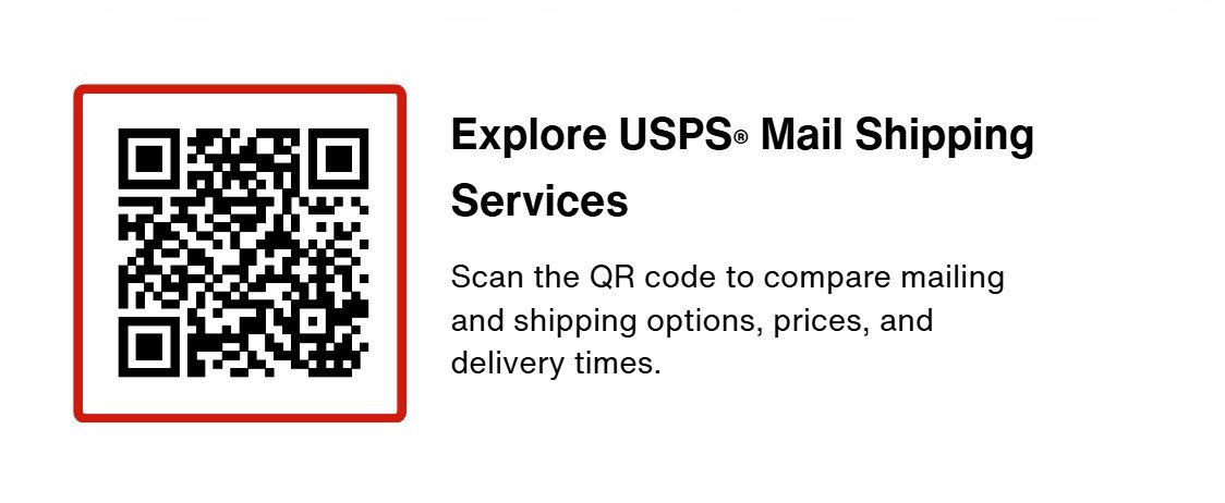 USPS Mail Shipping Services Scannable QR Code