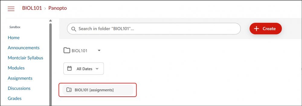 panopto folder