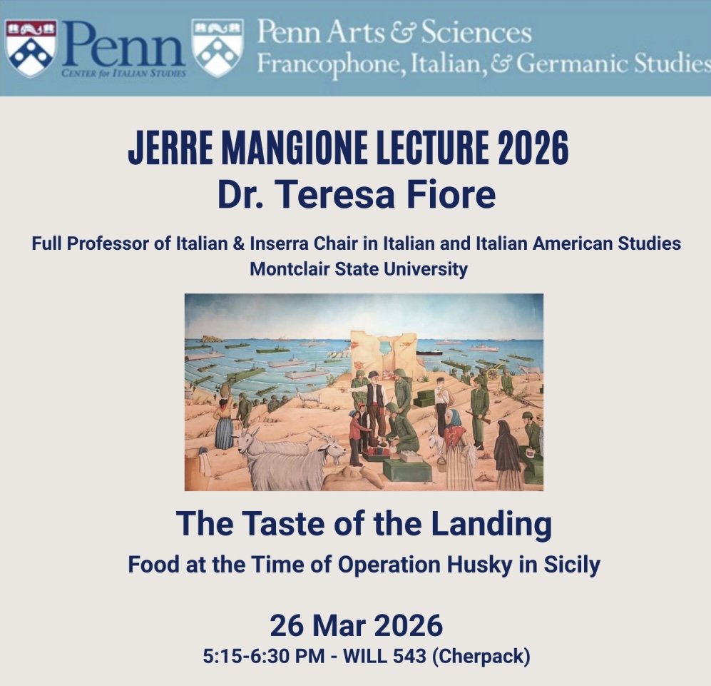 Flyer promoting the Jerre Mangione Lecture 2026