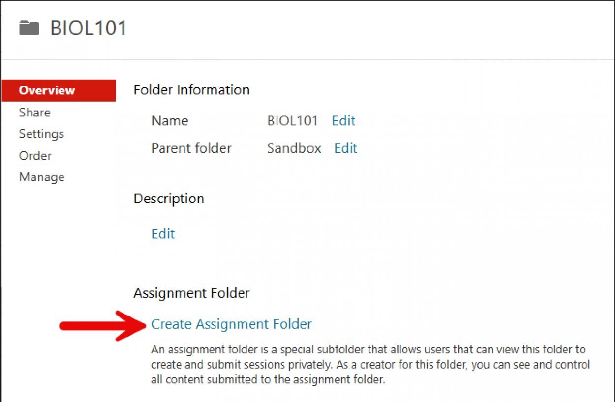create assignment folder