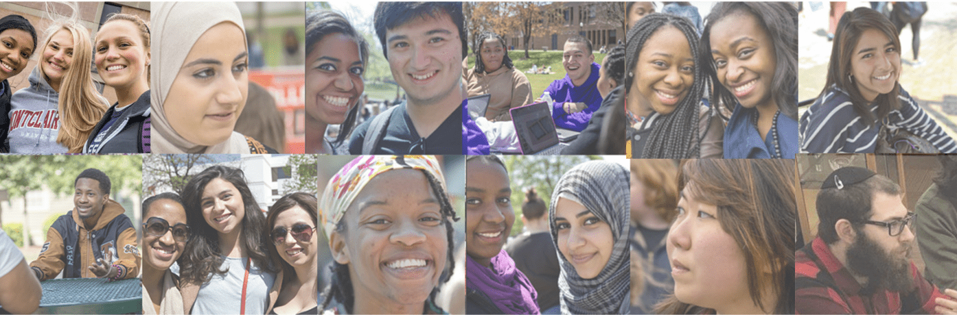 A photo montage of students