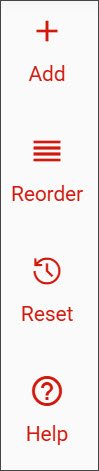 Simple Syllabus toolbar with red icons labeled Add, Reorder, Reset, and Help.