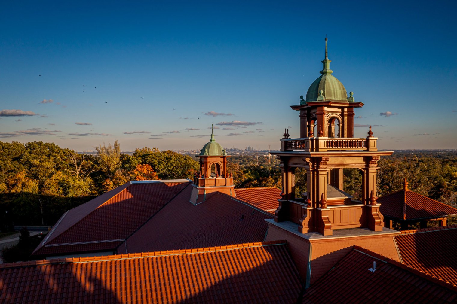 the top spires of Montclair State University