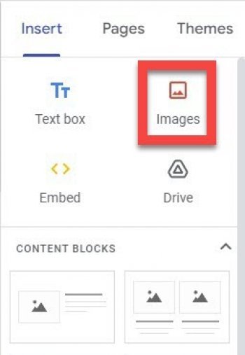 Insert image on google sites