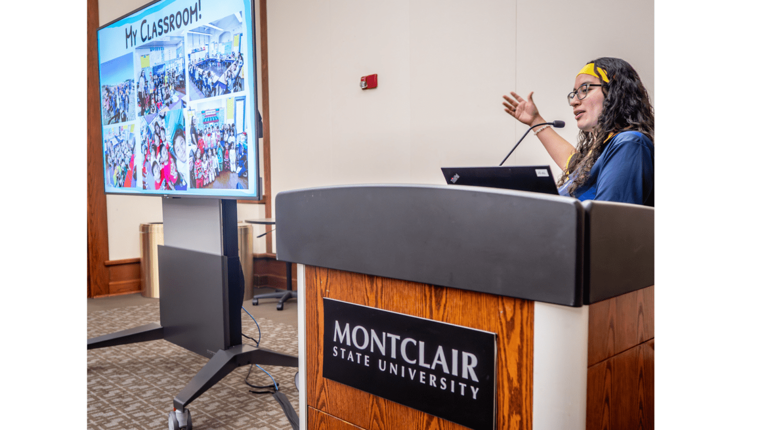 photo of student presenting at teacher development showcase