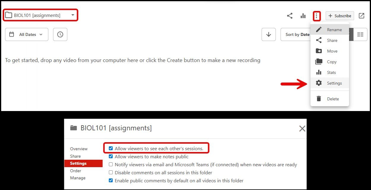 panopto folder settings