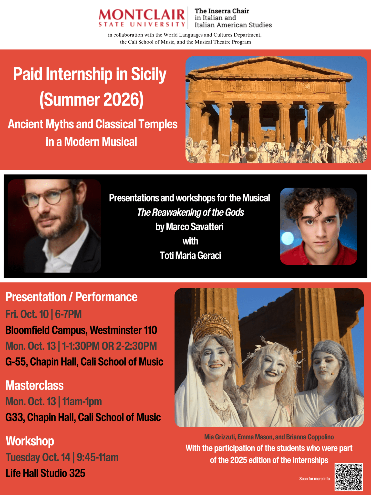 a flyer for a Paid Internship in Sicily