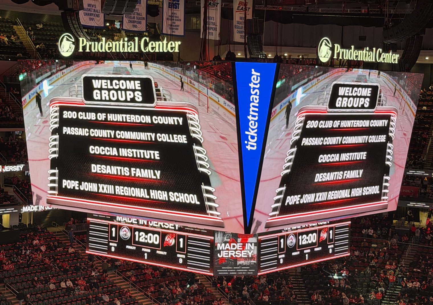 Coccia Institute at the NJ Devils Jumbotron