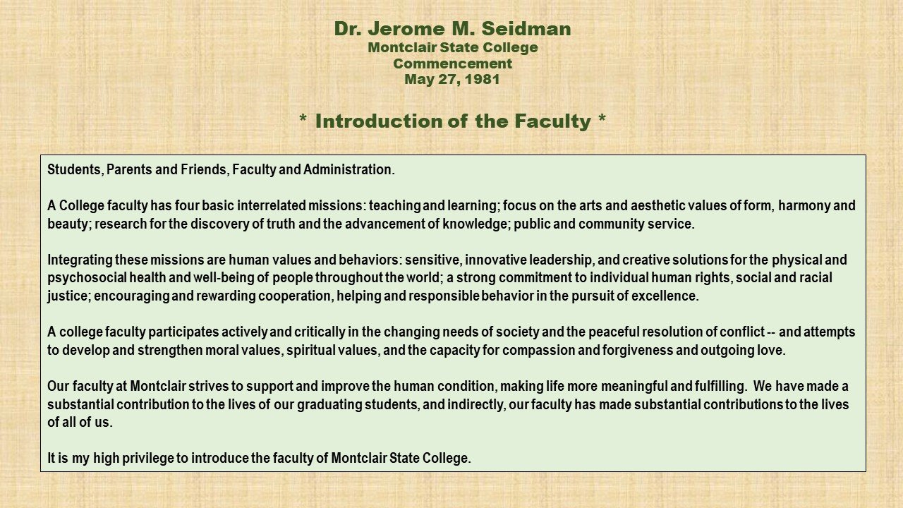 A reprint of a commencement speech from 1981