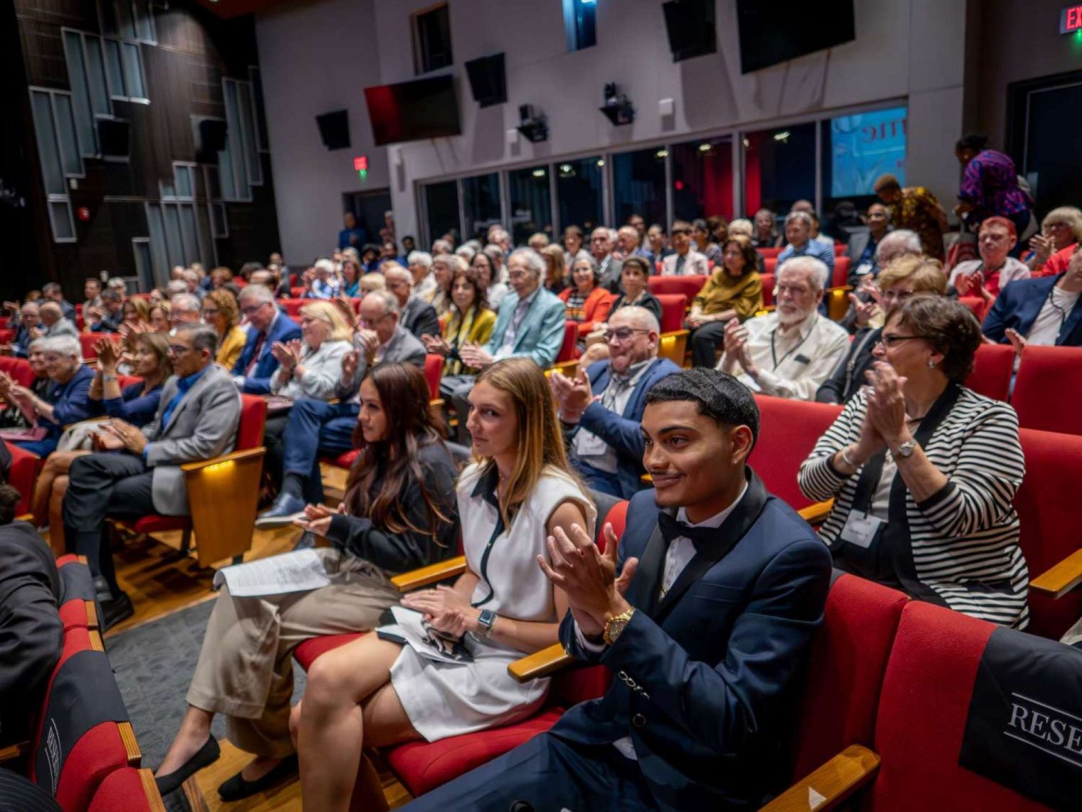 Guests filled Presentation Hall in the School of Communication and Media for the program.