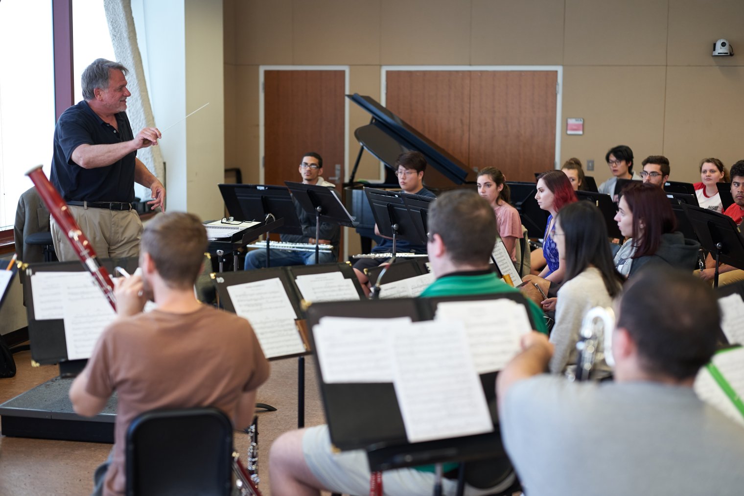 Band rehearsal in Chapin Hall
