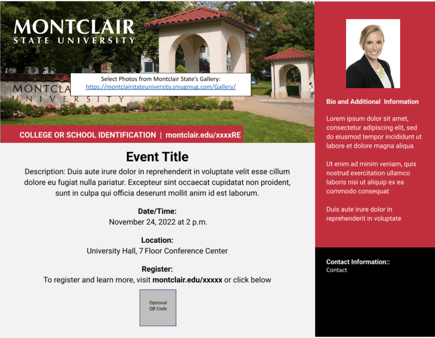 Horizontal Event Flyer MSU example.