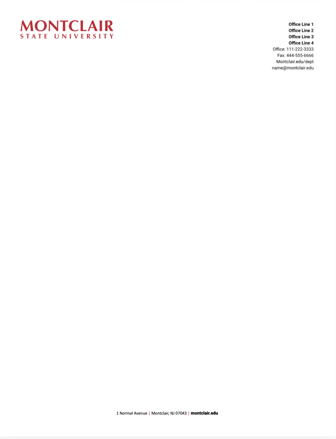 Montclair Letterhead MSU example.