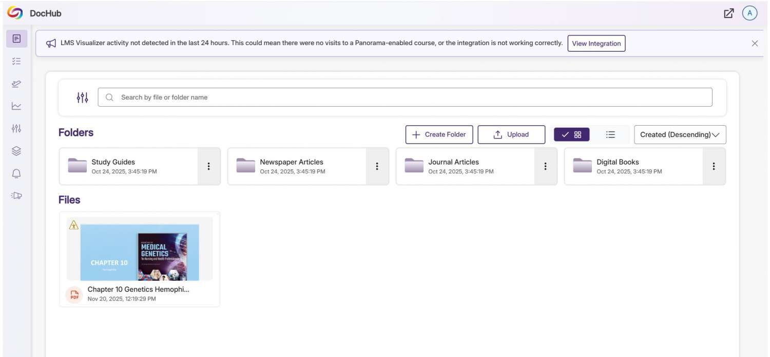 Doc hub displaying folders and files.