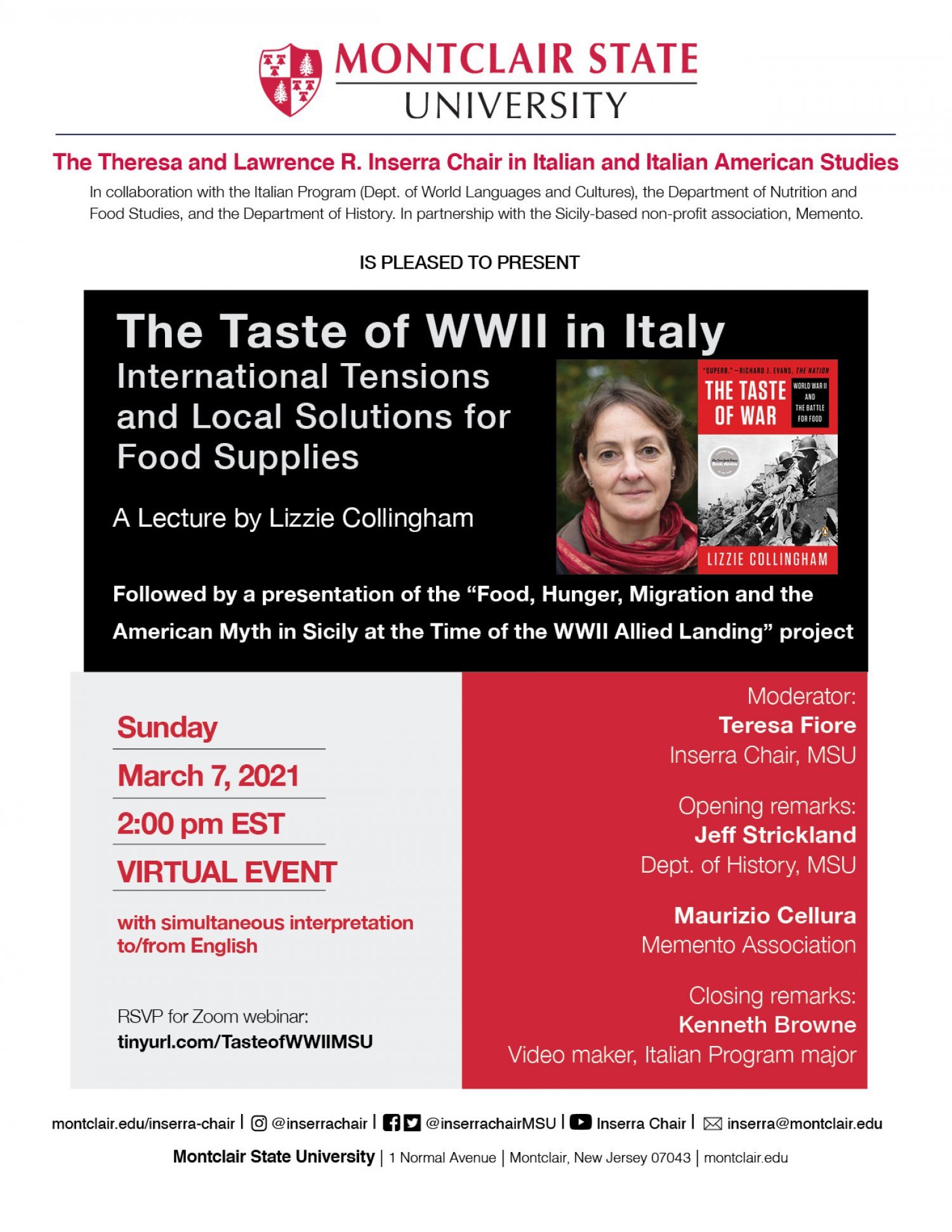 A flyer for "The Taste of WW2 in Italy"