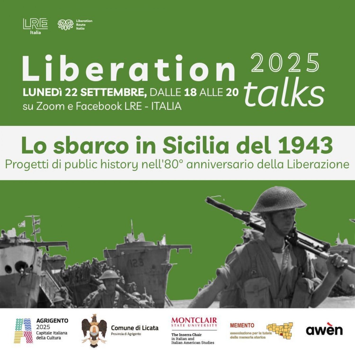 A flyer for a talk about The Allied Landing in Sicily in 1943