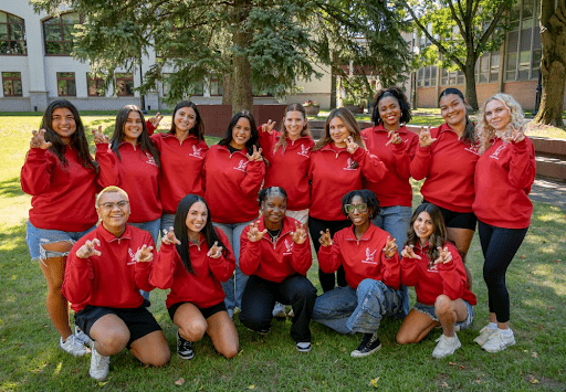 Students part of the Content Creator Program posing.