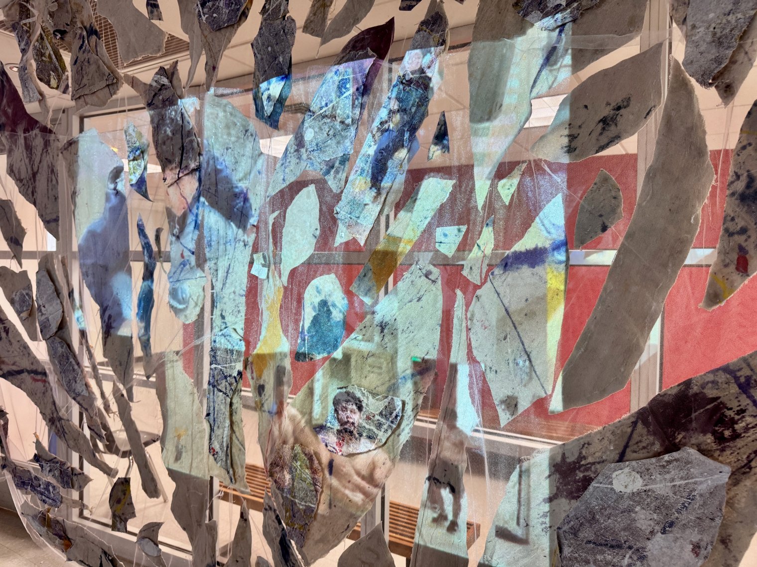 Student artwork on display in the Finley Gallery