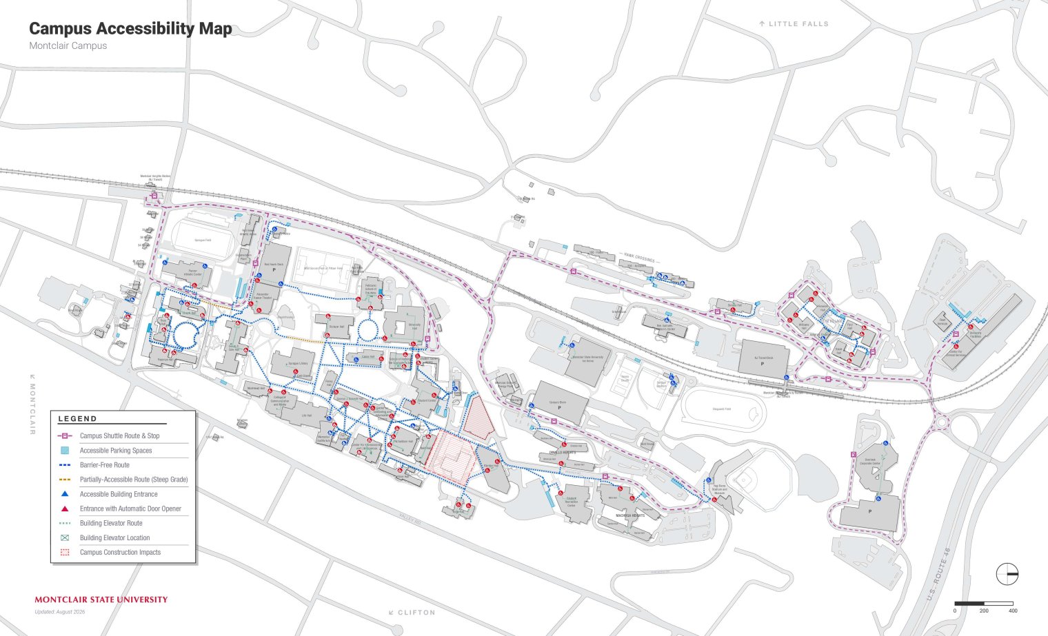 Montclair Campus Accessibility Map