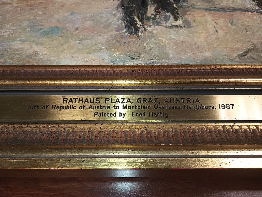 closeup of plaque on graz painting