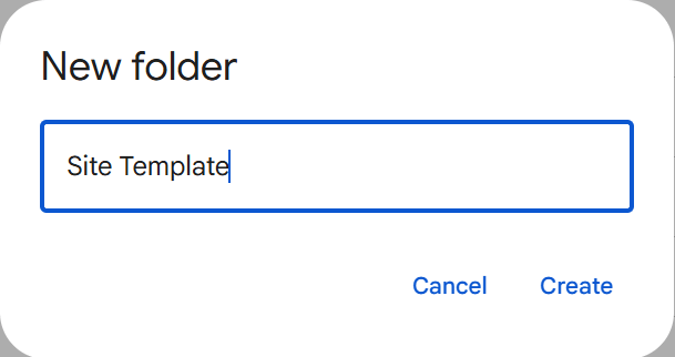 New folder title field
