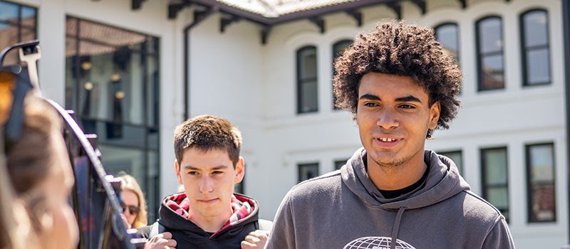 Students outside Cole Hall.