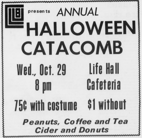 halloween catacomb advertisement