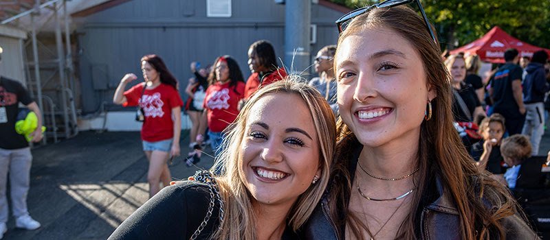 Students attend an event on campus.