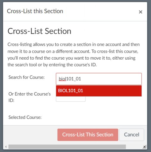 Cross-listing a course in Canvas